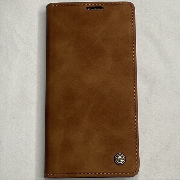 🔥 iPhone 12 high quality tan suede wallet case - Picture 2 of 14